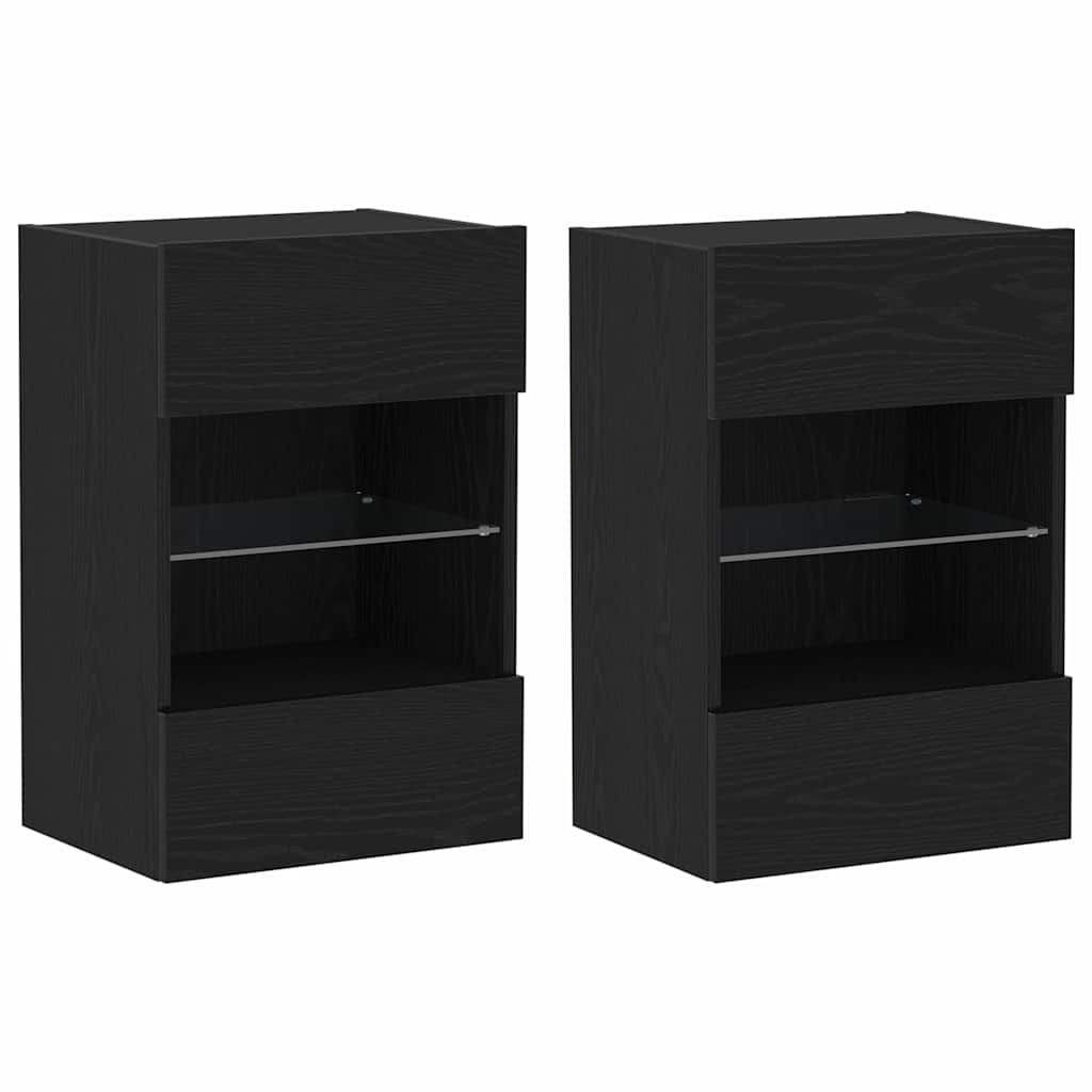 Conjunto de mueble de TV 2 pcs Negro 40 x 30 x 60,5 cm