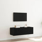 Mueble de TV Montado en la Pared con LED 2 pcs Madera vieja