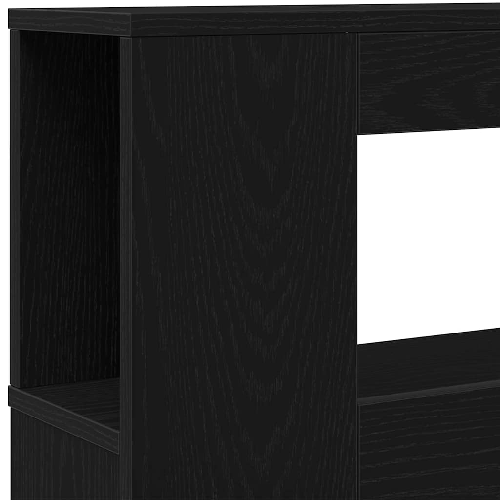 Cabecero LED con estante Roble Negro 100 x 18,5 x 103,5 cm