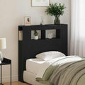 Cabecero LED con estante Roble Negro 100 x 18,5 x 103,5 cm
