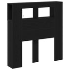 Cabecero LED con estante Roble Negro 100 x 18,5 x 103,5 cm
