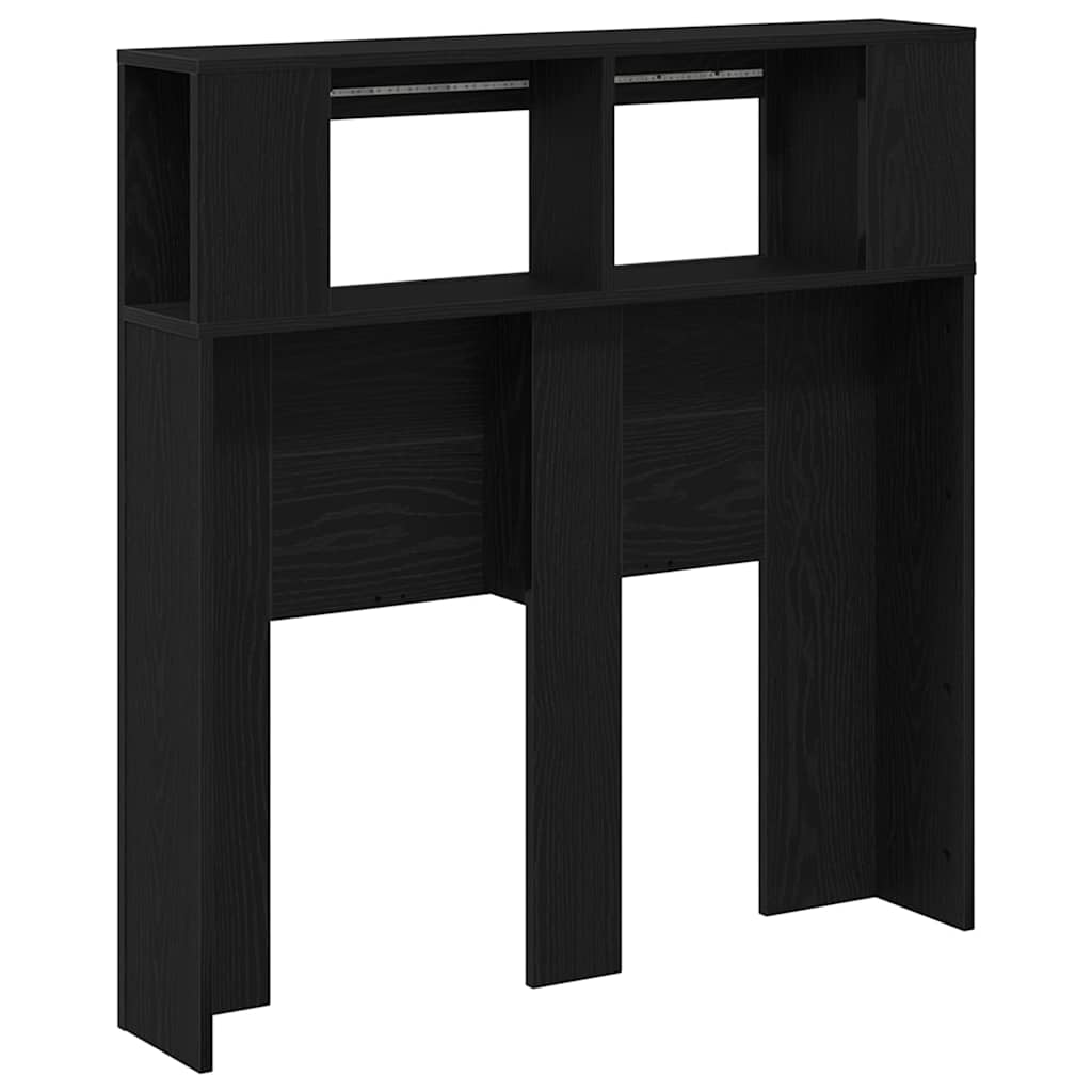 Cabecero LED con estante Roble Negro 100 x 18,5 x 103,5 cm