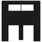 Cabecero LED con estante Roble Negro 100 x 18,5 x 103,5 cm