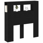 Cabecero LED con estante Roble Negro 100 x 18,5 x 103,5 cm
