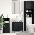 Mueble de lavabo para baño Roble Negro 60 x 30 x 60 cm