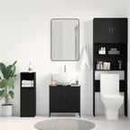 Mueble de lavabo para baño Roble Negro 60 x 30 x 60 cm