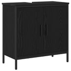 Mueble de lavabo para baño Roble Negro 60 x 30 x 60 cm