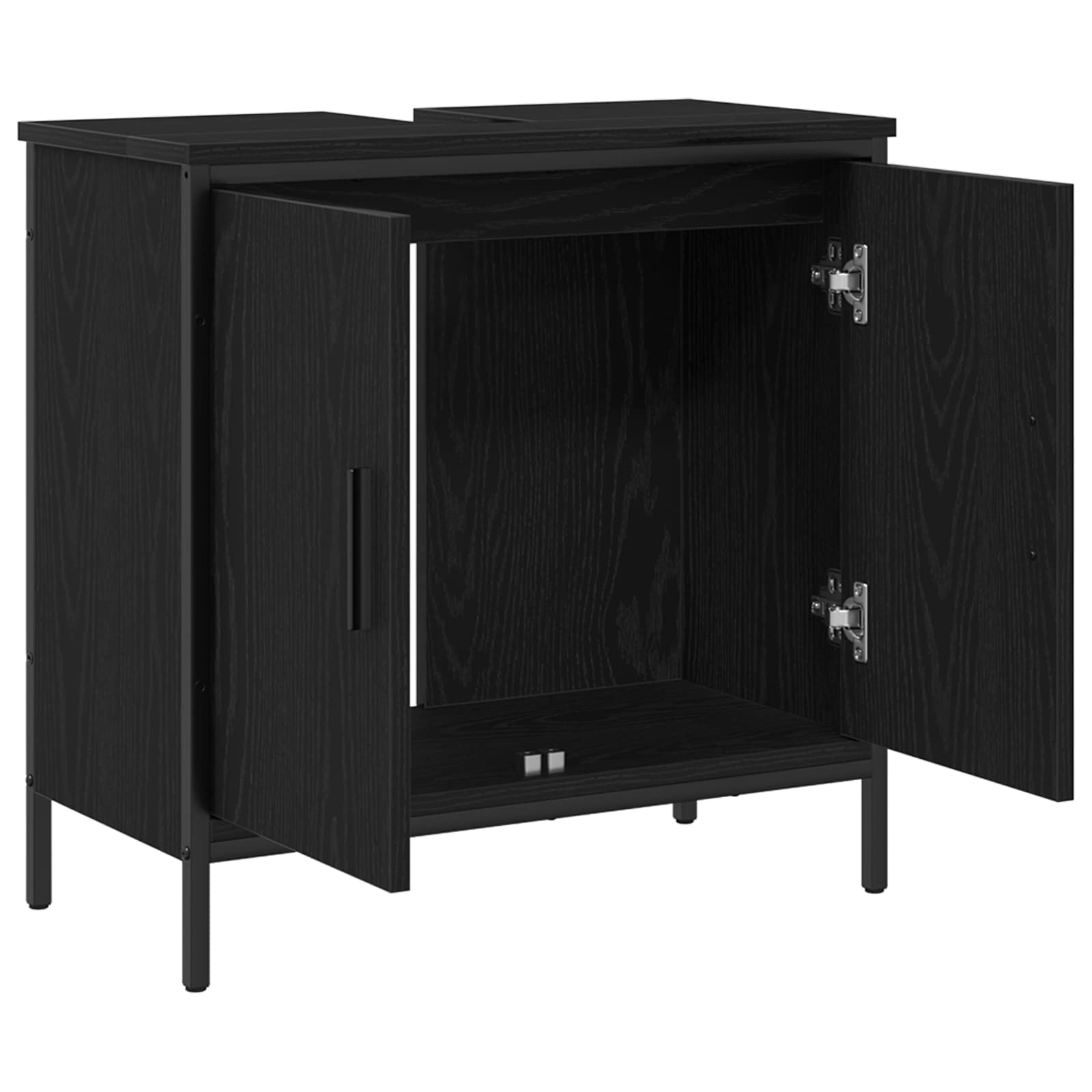 Mueble de lavabo para baño Roble Negro 60 x 30 x 60 cm