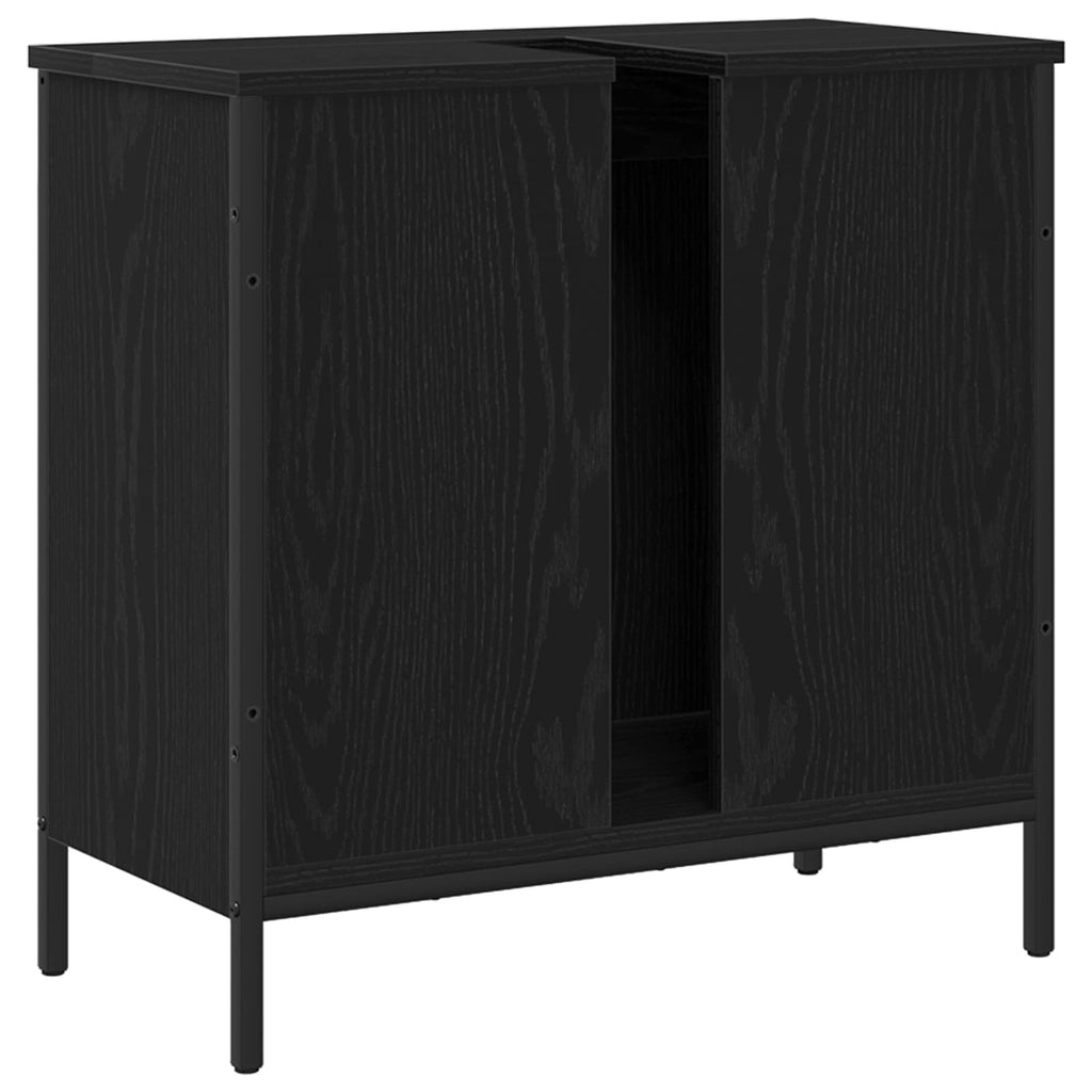 Mueble de lavabo para baño Roble Negro 60 x 30 x 60 cm