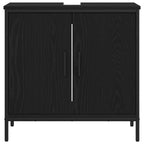 Mueble de lavabo para baño Roble Negro 60 x 30 x 60 cm