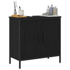 Mueble de lavabo para baño Roble Negro 60 x 30 x 60 cm