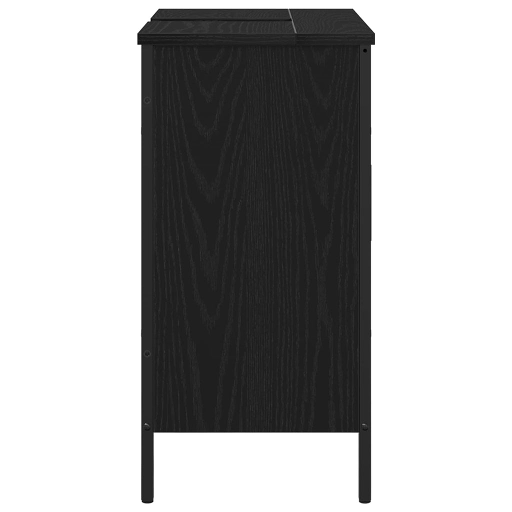 Mueble de lavabo para baño Roble Negro 60 x 30 x 60 cm