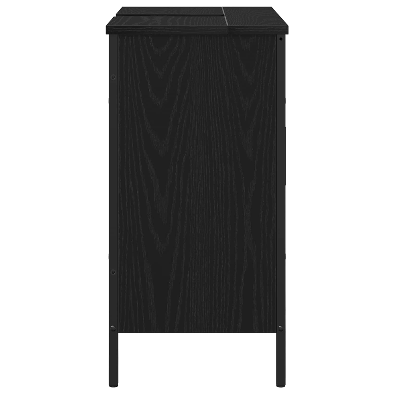 Mueble de lavabo para baño Roble Negro 60 x 30 x 60 cm