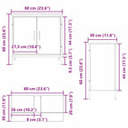 Mueble de lavabo para baño Roble Negro 60 x 30 x 60 cm