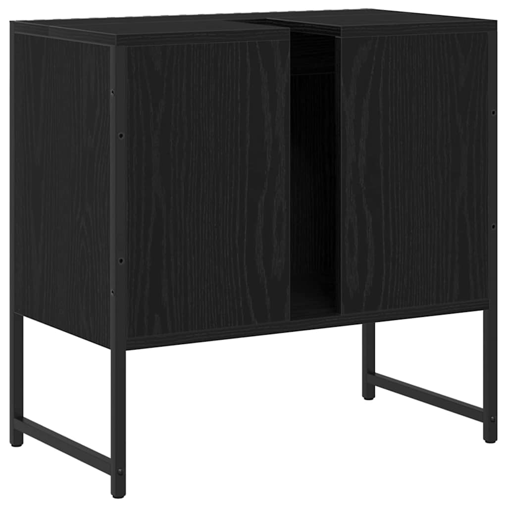 Gabinete de Lavabo para Baño Roble Negro 60 x 30 x 60 cm