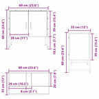 Gabinete de Lavabo para Baño Roble Negro 60 x 30 x 60 cm