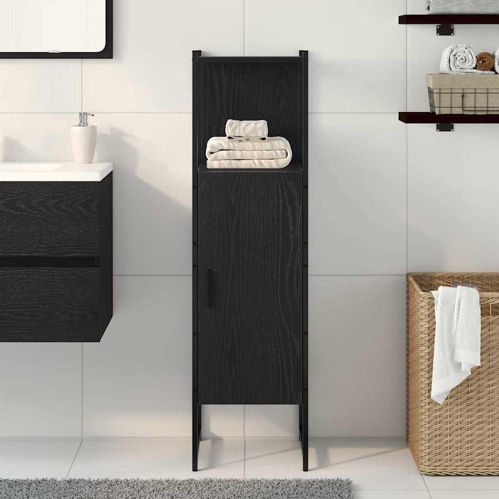 Juego de muebles de baño Roble Negro 33 x 33 x 120,5 cm