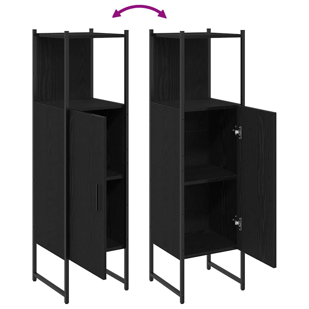 Juego de muebles de baño Roble Negro 33 x 33 x 120,5 cm
