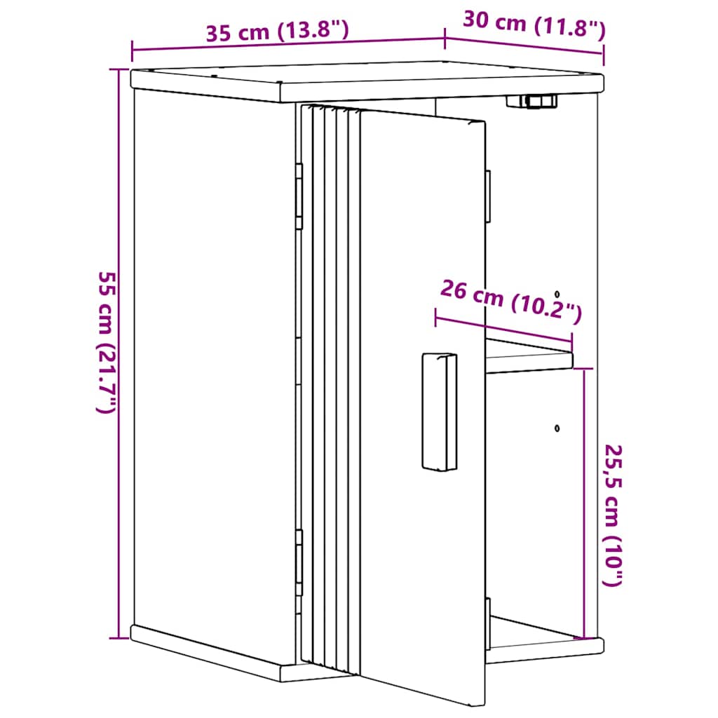 Mueble de Cuarto de Baño Olden Marrón 35 x 30 x 55 cm