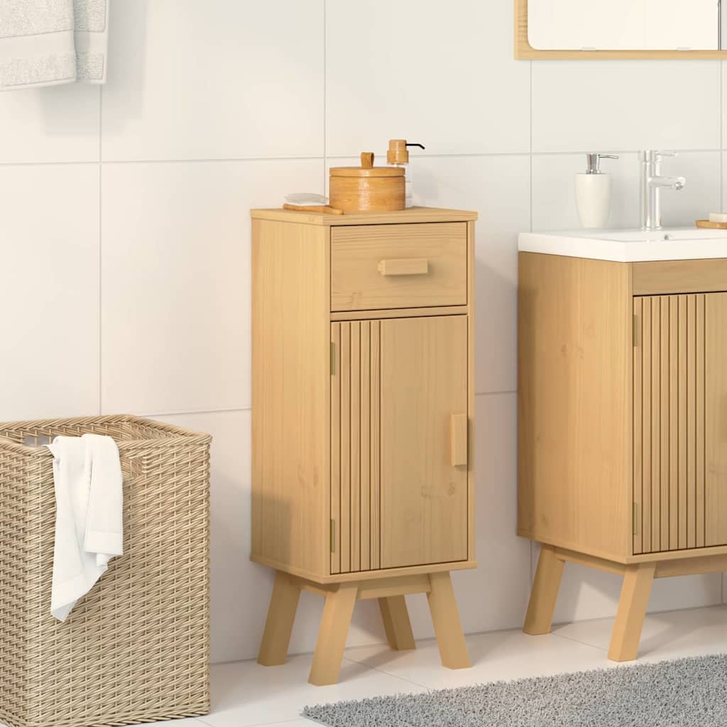 Mueble de Cuarto de Baño con cajón Olden Marrón 35 x 30 x 90 cm