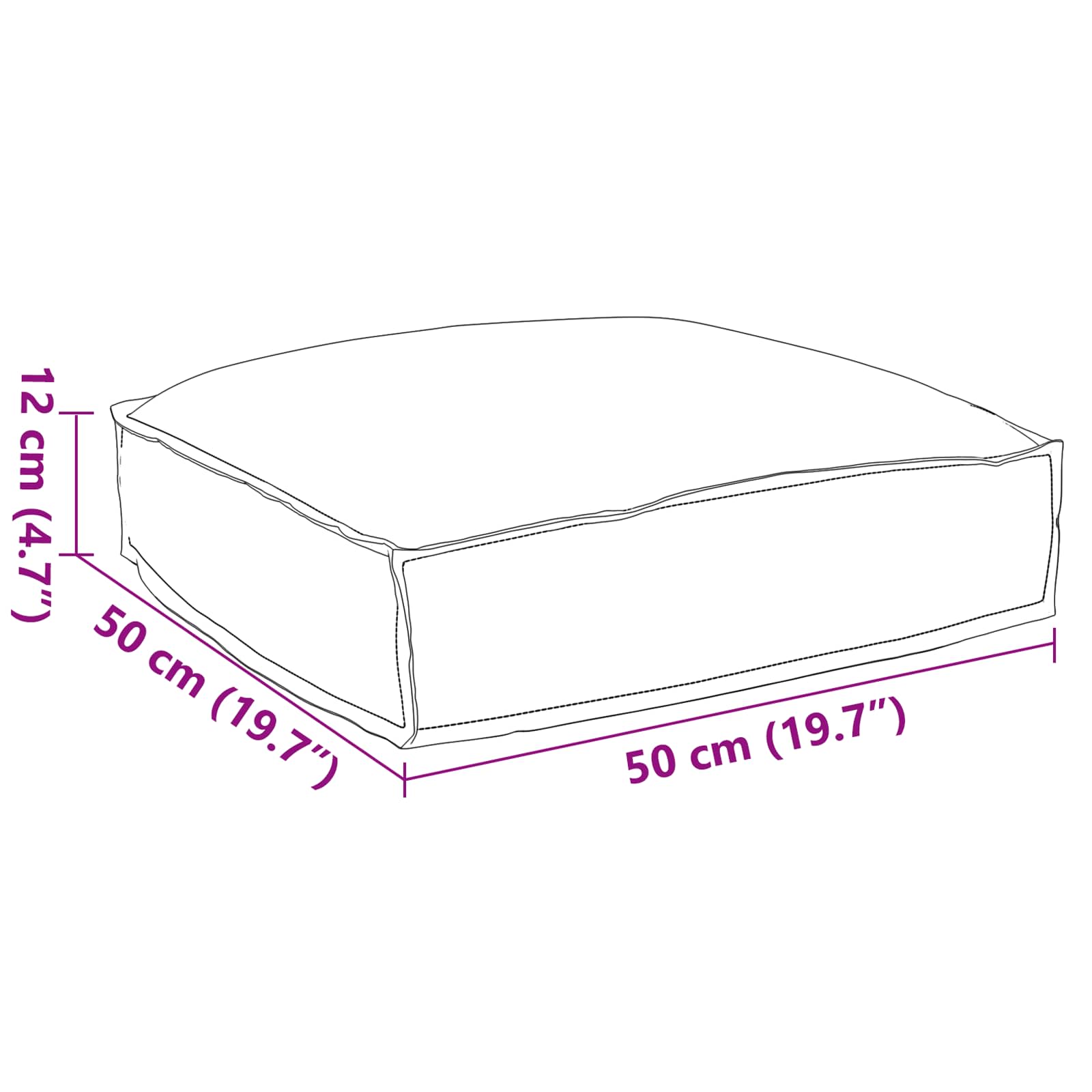 Cojín Antracita 50 x 50 x 12 cm Tela Oxford