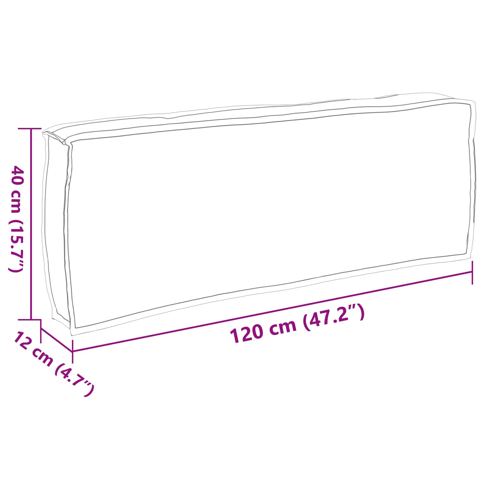 Cojín Antracita 120 x 40 x 12 cm Tela Oxford