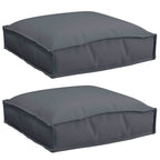 Cojín 2 pcs Antracita 40 x 40 x 8 cm Tela Oxford