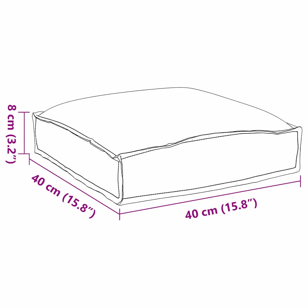 Cojín 2 pcs Antracita 40 x 40 x 8 cm Tela Oxford