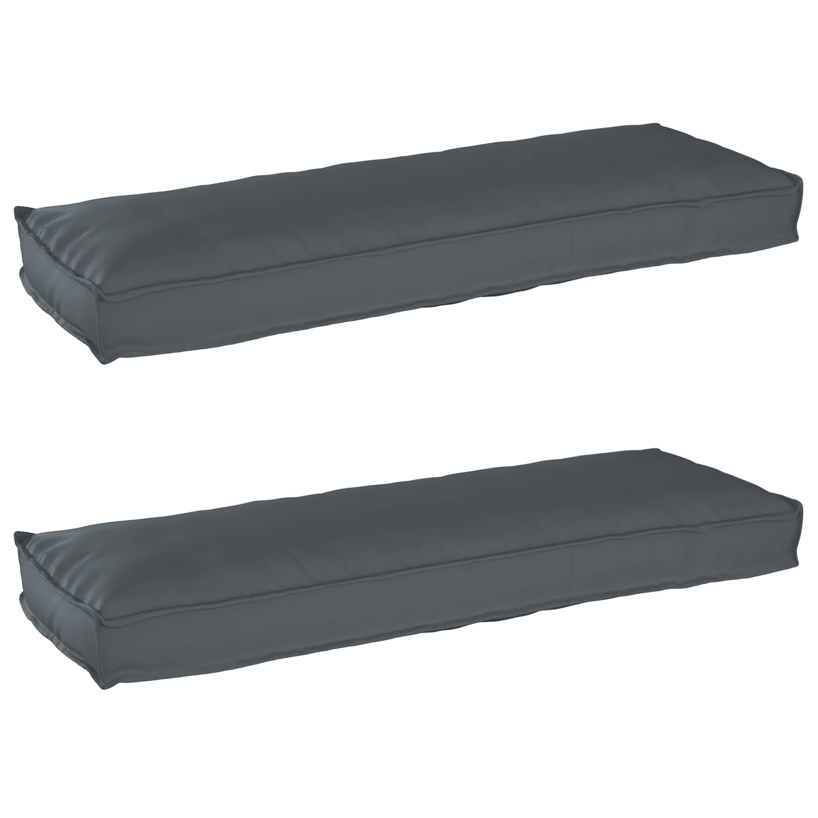 Juego de Cojines para Palets 2 pcs Antracita 120 x 40 x 8 cm