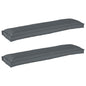 Juego de Cojines para Palets 2 pcs Antracita 150 x 40 x 8 cm