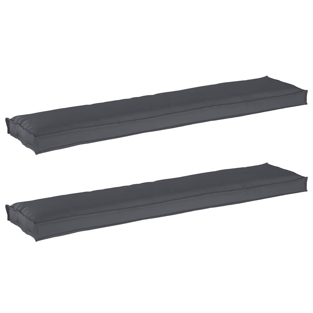 Juego de Cojines para Palets 2 pcs Antracita 180 x 40 x 8 cm