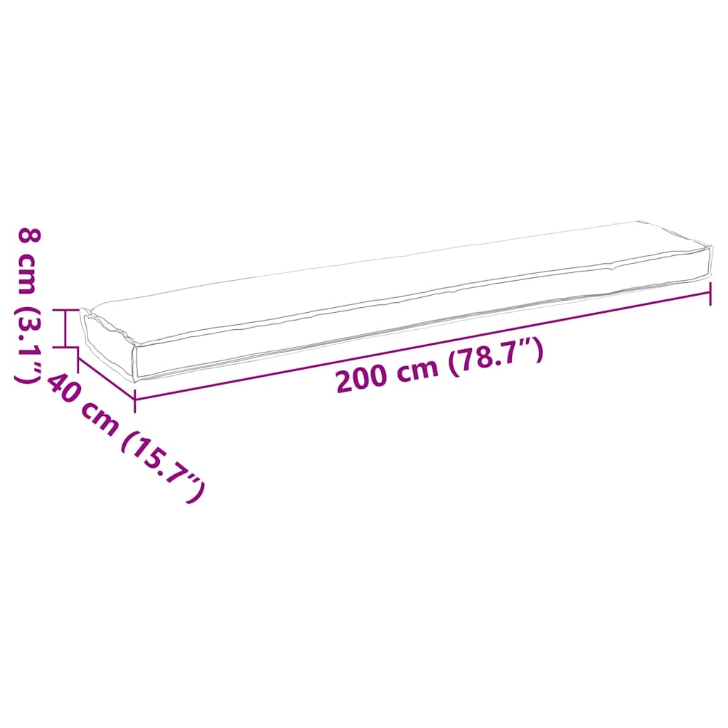 Juego de Cojines para Palets 2 pcs Antracita 200 x 40 x 8 cm
