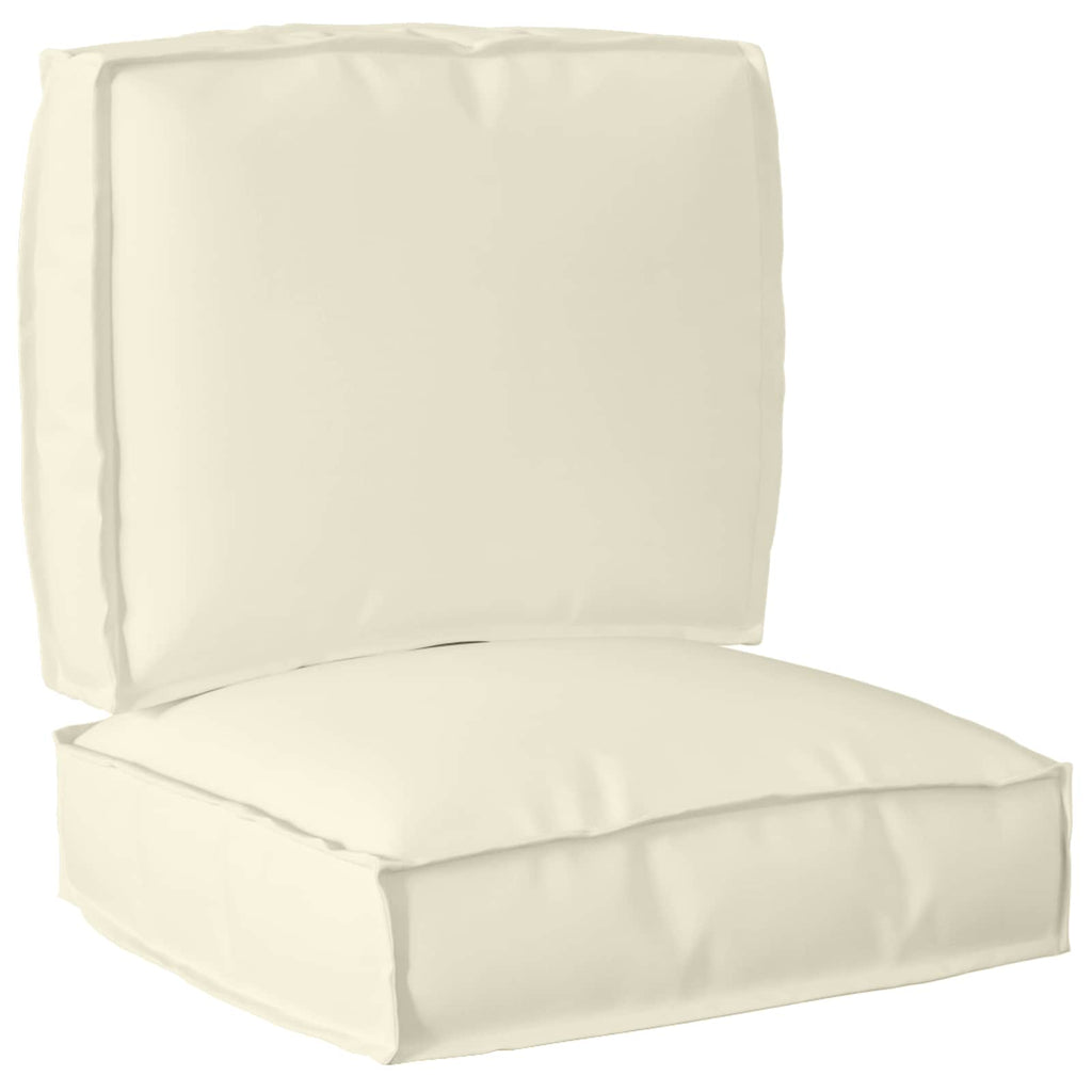 Juego de Cojines para Palets 2 pcs Beige Tela Oxford