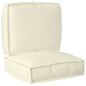 Juego de Cojines para Palets 2 pcs Beige Tela Oxford