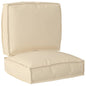Juego de Cojines para Palets 2 pcs Beige Tela Oxford