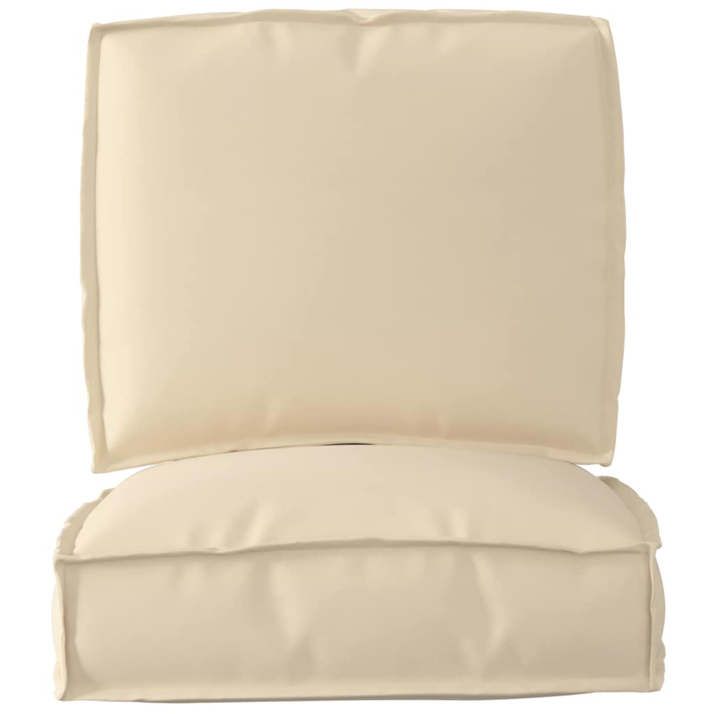Juego de Cojines para Palets 2 pcs Beige Tela Oxford