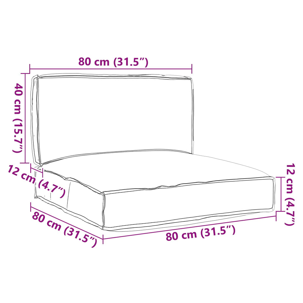 Juego de Cojines para Palets 2 pcs Antracita Tela Oxford