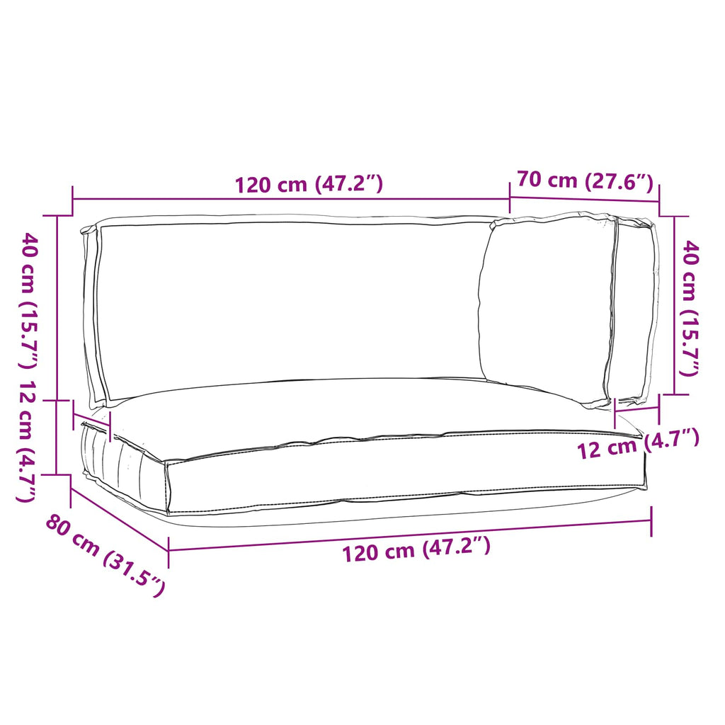 Juego de Cojines para Palets 3 pcs Antracita Tela Oxford
