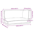 Juego de Cojines para Palets 3 pcs Antracita Tela Oxford