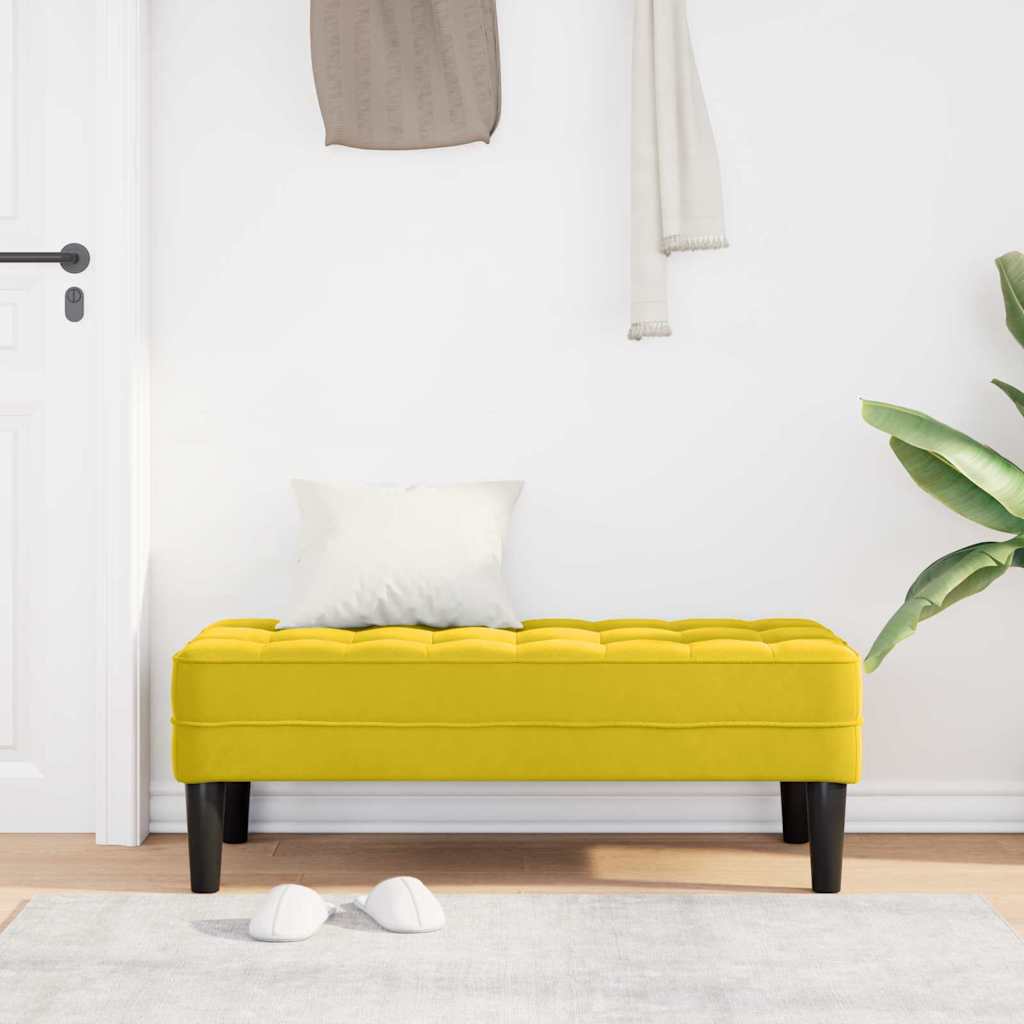 Banco con cojín Amarillo 113 x 57 x 39 cm Terciopelo