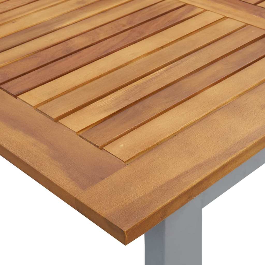 Mesa de Jardín Gris 140 x 80 x 75 cm Madera de Acacia Sólida