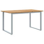 Mesa de Jardín Gris 140 x 80 x 75 cm Madera de Acacia Sólida