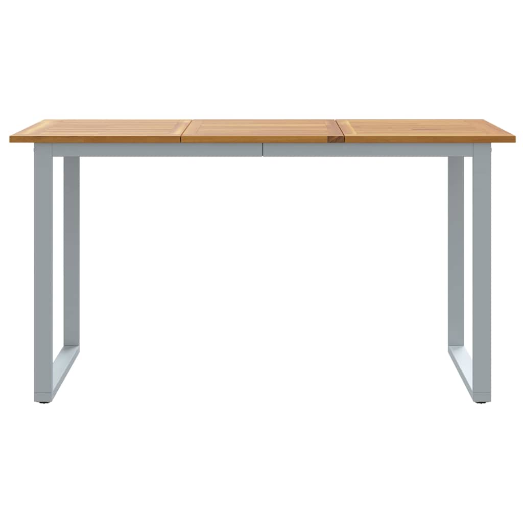 Mesa de Jardín Gris 140 x 80 x 75 cm Madera de Acacia Sólida