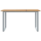 Mesa de Jardín Gris 140 x 80 x 75 cm Madera de Acacia Sólida