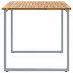Mesa de Jardín Gris 140 x 80 x 75 cm Madera de Acacia Sólida
