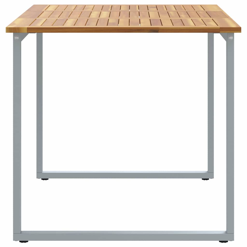Mesa de Jardín Gris 140 x 80 x 75 cm Madera de Acacia Sólida