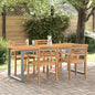 Mesa de Jardín Gris 140 x 80 x 75 cm Madera de Acacia Sólida