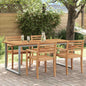 Mesa de Jardín Gris 140 x 80 x 75 cm Madera de Acacia Sólida