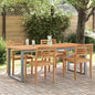 Mesa de Jardín Gris 140 x 80 x 75 cm Madera de Acacia Sólida