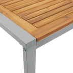 Mesa de Jardín Gris 140 x 80 x 75 cm Madera de Acacia Sólida